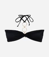 Biquíni Top Bandeau em Microfibra com Argolas Metalizadas - 1