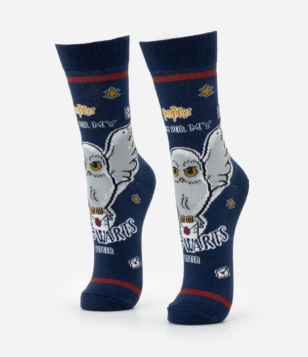 Meia Cano Alto em Algodão com Estampa Coruja Edwiges Harry Potter - 1