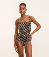 Maiô Reto em Microfibra com Estampa de Correntes e Cinto - 2