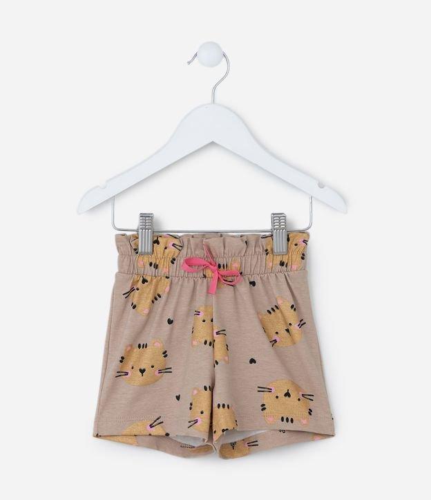 Short Infantil em Cotton com Estampa Tigre - Tam 1 a 6 Anos - 1