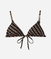 Biquíni Top Cortininha em Microfibra com Estampa de Correntes e Aviamentos - 1