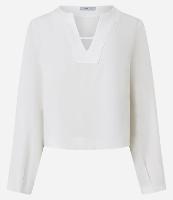 Blusa em Crepe com Gola V e Prega no Punho - 1