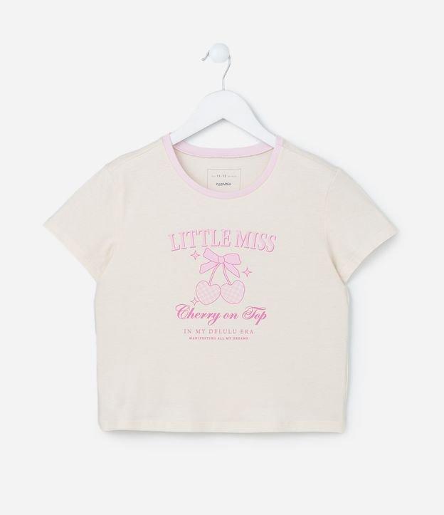 Blusa Baby Look Infantil com Estampa Cerejinhas - Tam 7 a 14 Anos - 1