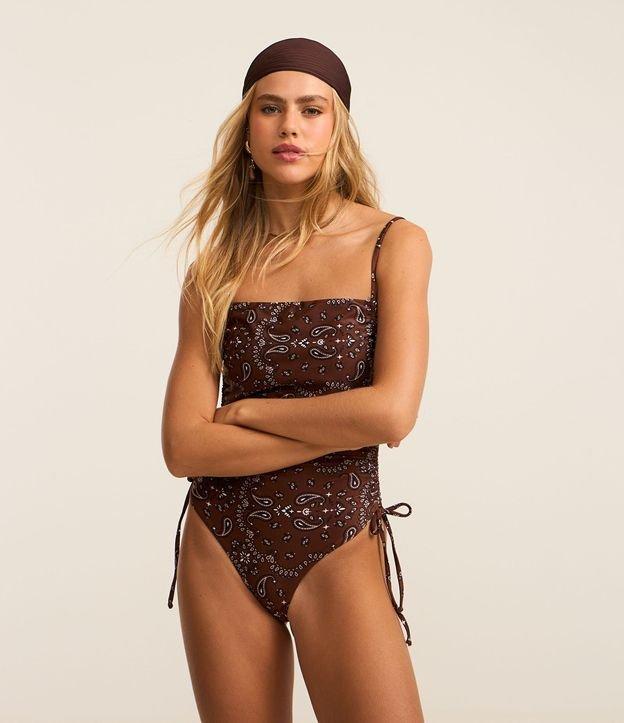 Maiô em Microfibra com Estampa Paisley e Decote Reto - 2