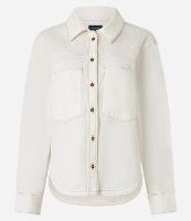 Camisa Overshirt em Sarja com Bordado Floral e Bolsos - 1