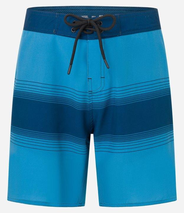 Bermuda em Microfibra com Estampa de Listras - 1