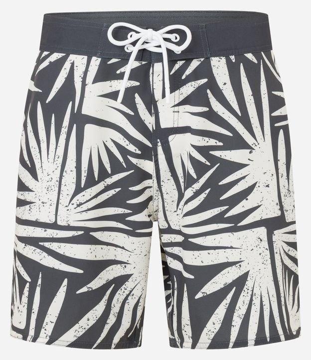 Bermuda em Microfibra com Estampa Floral Abstrato - 1