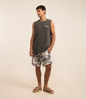 Bermuda em Microfibra com Estampa Floral Abstrato - 2