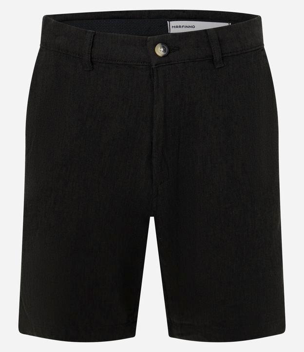 Bermuda Reta em Twill com Passante e Bolsos - 1