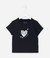 Blusa Infantil com Estampa de Coração em Foil - Tam 1 a 6 Anos - 1
