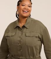 Jaqueta Cropped em Sarja Balonê Curve & Plus Size - 1