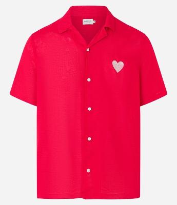 Camisa em Viscolinho com Bordado de Coração Boi Garantido Parintins