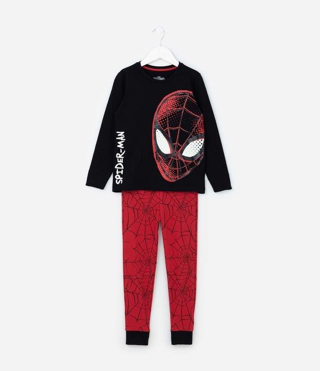 Pijama Infantil Longo com Estampa do Homem Aranha Brilha no Escuro- Tam 3 ao 10 anos - 1