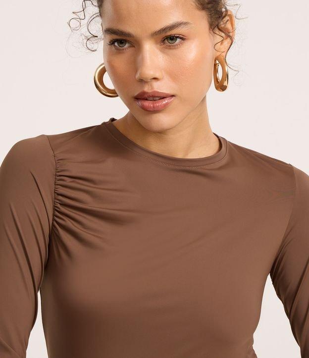 Blusa em Microfibra com Manga Godê e Franzido - 1