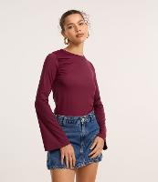 Blusa em Microfibra com Manga Godê e Franzido - 2