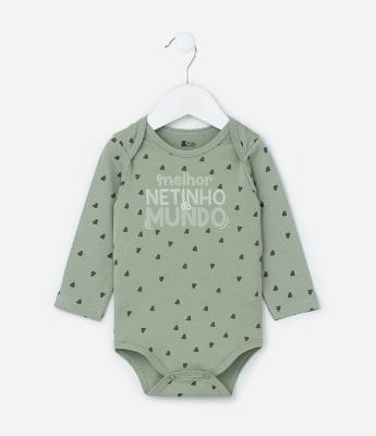 Body Infantil com Lettering Melhor Netinho do Mundo - Tam 0 a 18 meses