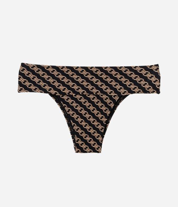 Biquíni Calcinha Pala Larga em Microfibra Estampada de Correntes - 1