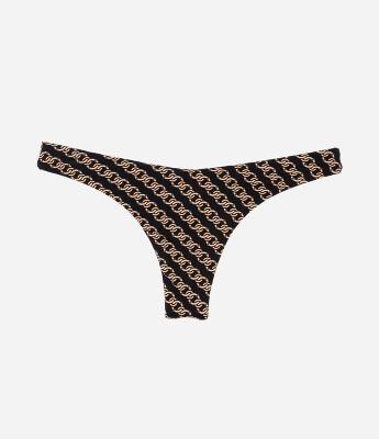 Biquíni Calcinha Asa Delta em Microfibra com Estampa Correntes e Efeito Empina Bumbum