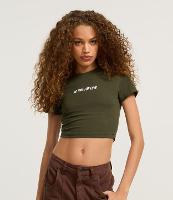 Blusa Baby Look em Algodão com Lettering No Time for Love - 1