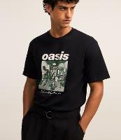 Camiseta Boxy em Algodão com Estampa Banda Oasis - 1