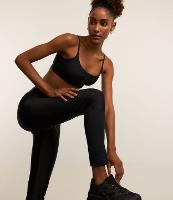 Calça Legging Esportiva em Microfibra com Recorte Texturizado - 1