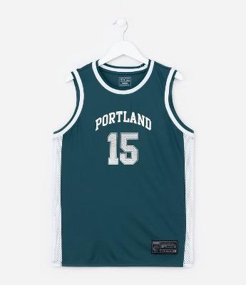 Regata Esportiva Infantil Estampa Portland - Tam 5 a 14