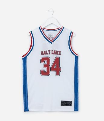 Regata Infantil Esportiva com Tecnologia Dry e Estampa Salt Lake 34 – Tam 5 a 14 Anos