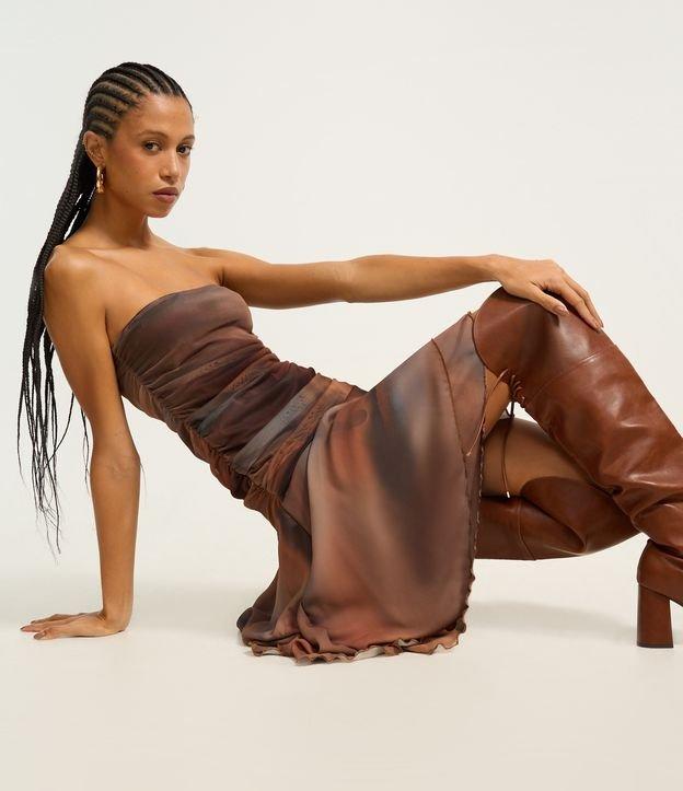 Vestido Curto em Tule Tomara que Caia Manchadinho e Assimétrico - 1