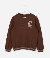 Moletom Texturizado e Quentinho com Detalhe nos Punhos e Barra - Tam 5 a 14 anos - 1