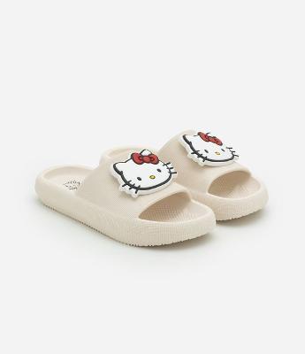 Chinelo Slide Infantil em PVC com Patch Hello Kitty - Tam 27/28 ao 33/34
