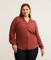 Camisa em Viscose com Decote V Curve & Plus Size - 1