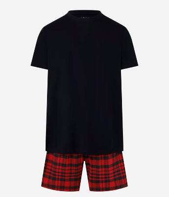 Pijama Curto em Algodão com Estampa Xadrez