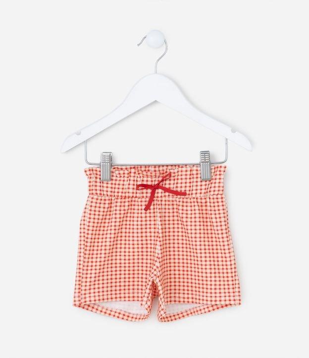 Short Clochard Infantil com Estampa Xadrez - Tam 1 a 6 Anos - 1