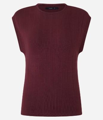 Blusa em Ribana com Manga Sem Cava