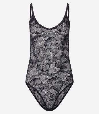 Body em Renda Floral com Alça Fina