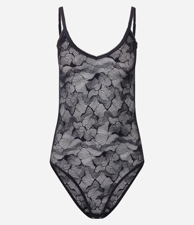 Body em Renda Floral com Alça Fina - 1