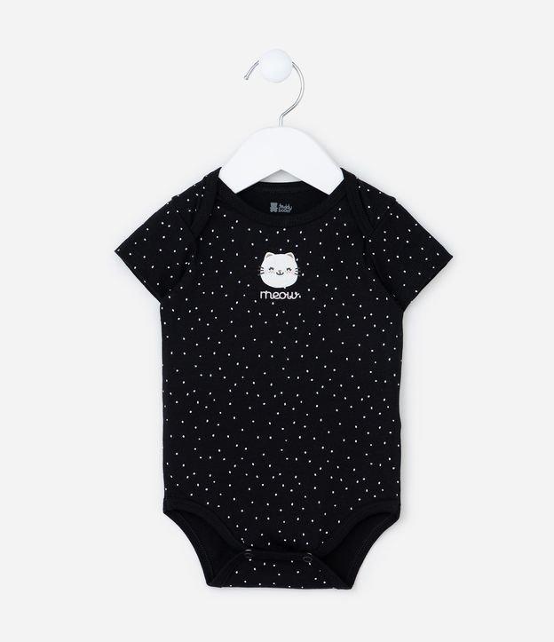 Body Infantil com Estampa Gatinha em Poá - Tam 0 a 24 meses - 1