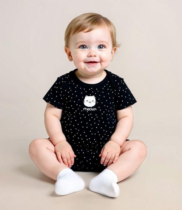 Body Infantil com Estampa Gatinha em Poá - Tam 0 a 24 meses - 2