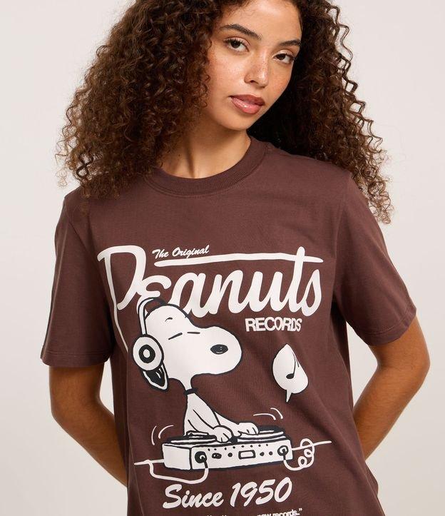 Camiseta Alongada em Algodão com Estampa Snoopy Peanuts Records - 1
