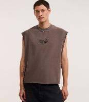 Regata Boxy em Algodão com Estampa Lettering e Efeito Estonado - 1