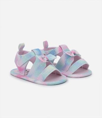 Sandália Infantil com Estampa Tie Dye e Lacinho Aplicado - Tam 14 a 19 Meses