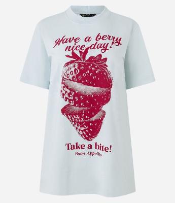 Camiseta em Algodão com Estampa Have a Berry Nice Day