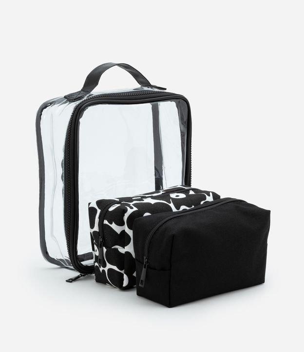 Kit 03 Nécessaires com Tamanhos Diversos e Estampa Floral - 1