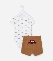 Conjunto Infantil com Estampa Carrinhos - Tam RN a 18 meses - 1