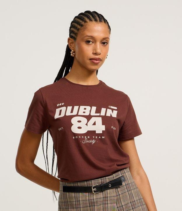 Blusa Baby Look em Algodão com Lettering Dublin 84 - 1