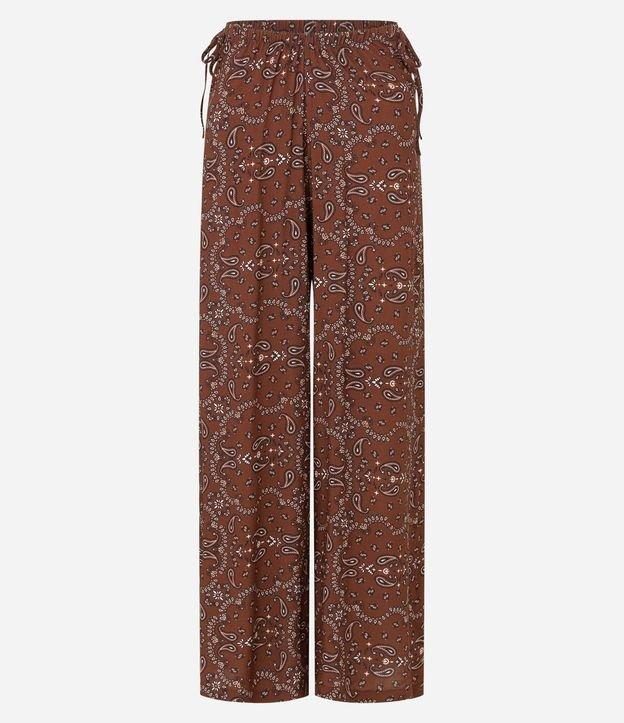 Saída de Praia Calça em Viscolinho com Estampa Paisley e Amarração na Cintura - 1
