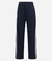 Calça Reta Esportiva em Helanca com Listras e Fenda Lateral - 1