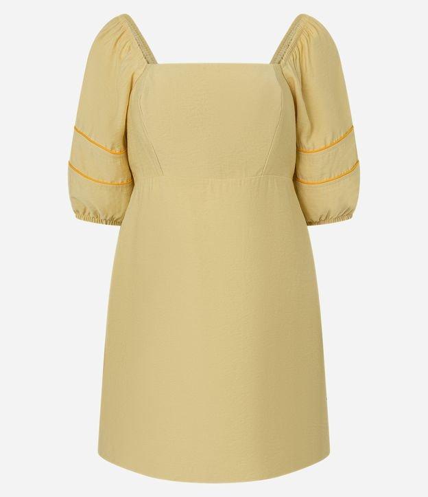 Vestido Curto em Viscose com Pipping Contrastante e Zíper - 1