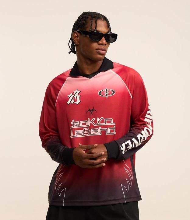 Camisa Boxy Esportiva Com Estampa Degradê - 1