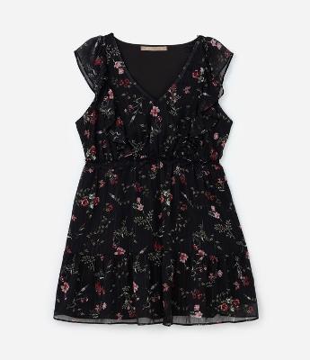 Vestido Curto Chiffon Floral Curve & Plus Size